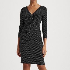 NWT Ralph Lauren Print Jersey Surplice Dress 10